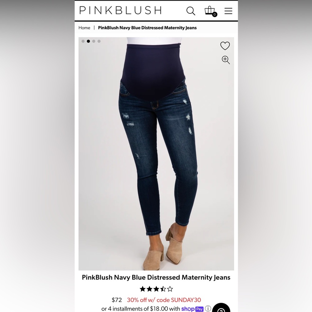 Pink Blush Maternity Jean new